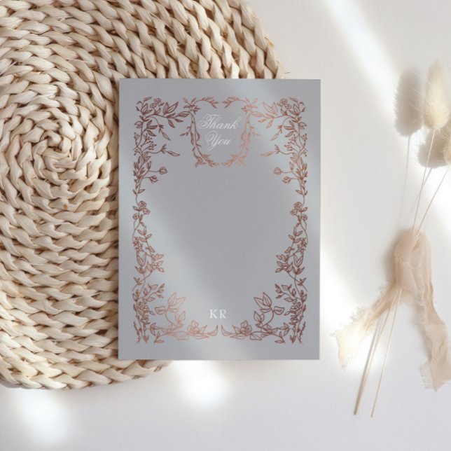 Cartão De Agradecimento Casamento Clássico Elegante do Monograma (Criador carregado)