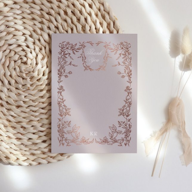 Cartão De Agradecimento Casamento Clássico Elegante do Monograma (Criador carregado)