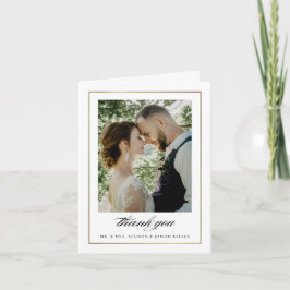 Cartão De Agradecimento Casamento Clássico em Foto Preto e Branco