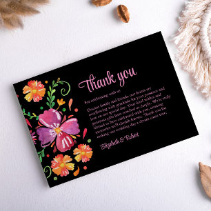 Cartão De Agradecimento Casamento Colorido com Festa Mexicana
