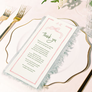 Cartão De Agradecimento Casamento Colorido Cor-de-Rosa e Vermelho Obrigado