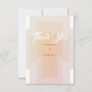 Cartão De Agradecimento Casamento com a Cruz Cristã Obrigado