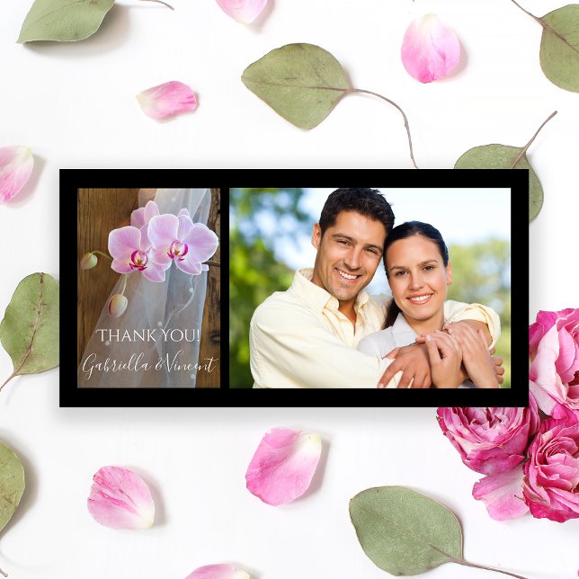 Cartão De Agradecimento Casamento com a Orquídea Russa - Obrigado (Criador carregado)