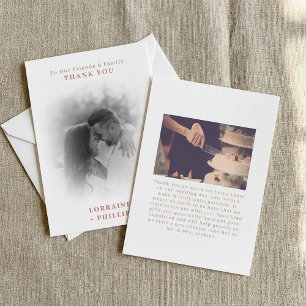 Cartão De Agradecimento Casamento com efeito de gradiente de foto românica