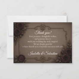 Cartão De Agradecimento Casamento com Elegância Gótica