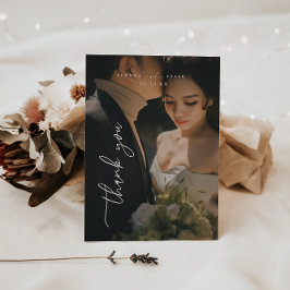 Cartão De Agradecimento Casamento com Foto Completa de Roteiro Mínimo