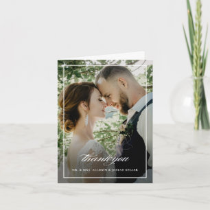 Cartão De Agradecimento Casamento com Foto e Letra Clássica