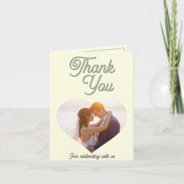 Cartão De Agradecimento Casamento com Foto Personalizada Minimalista Moder