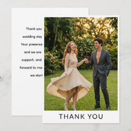 Cartão De Agradecimento Casamento com Jardim Minimalista FOTOGRAFIA