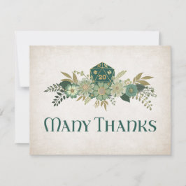 Cartão De Agradecimento Casamento com Jogadores de Dice RPG