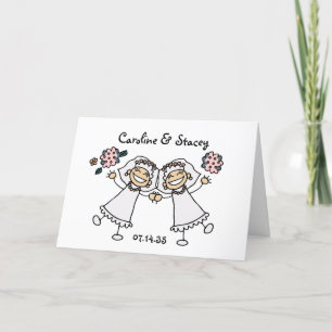 Cartão De Agradecimento Casamento com lésbicas Gay personalizadas