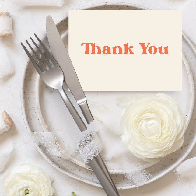 Cartão De Agradecimento Casamento com Negrito e Chic Moderno Retroativo (Bold & Chic Retro Modern Wedding Thank you Card
)