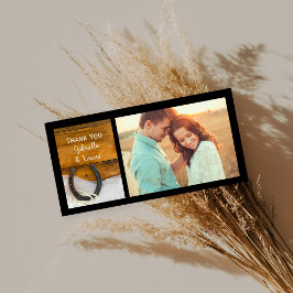 Cartão De Agradecimento Casamento com o Pearls do Campo Brn Obrigado