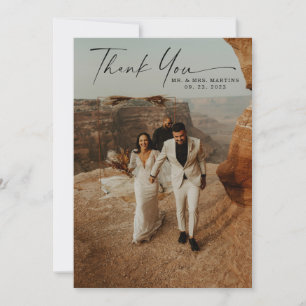 Cartão De Agradecimento Casamento com Roteiro Manuscrito 2-Foto