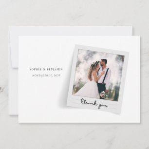 Cartão De Agradecimento Casamento com Script de Foto em Newlyweds