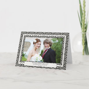 Cartão De Agradecimento Casamento com Seigaiha Japonês Obrigado/Texto Per