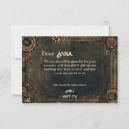 Cartão De Agradecimento Casamento com Steampunk Noir