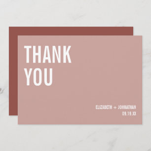 Cartão De Agradecimento Casamento com Tipografia Simples Boho Obrigado