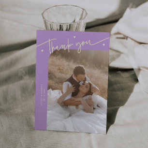 Cartão De Agradecimento Casamento Coração Moderno Wisteria Script