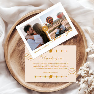 Cartão De Agradecimento Casamento Cósmico com Cartaz