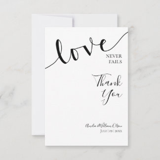Cartão De Agradecimento Casamento, Cristão, Simples, Elegante, Tipografia,