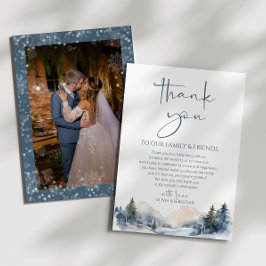 Cartão De Agradecimento Casamento da Floresta de Inverno da Rússia Woodlan