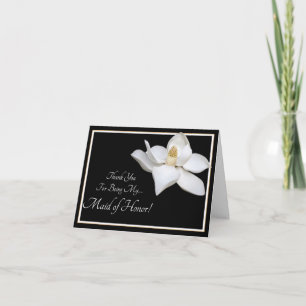 Cartão De Agradecimento Casamento da Magnolia Branca Obrigado Madrinha de 