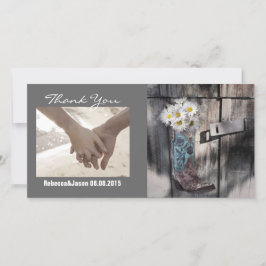 Cartão De Agradecimento casamento da margarida russa do país ocidental