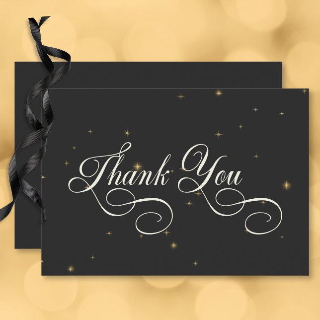 Cartão De Agradecimento Casamento das Estrelas Vitorianas da Moody Escura (Dark Moody Victorian Stars Wedding Thank You Card)