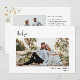 Cartão De Agradecimento Casamento das Flores do Jardim Daisy Obrigado foto