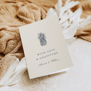 Cartão De Agradecimento Casamento de Abacaxi em Vintage