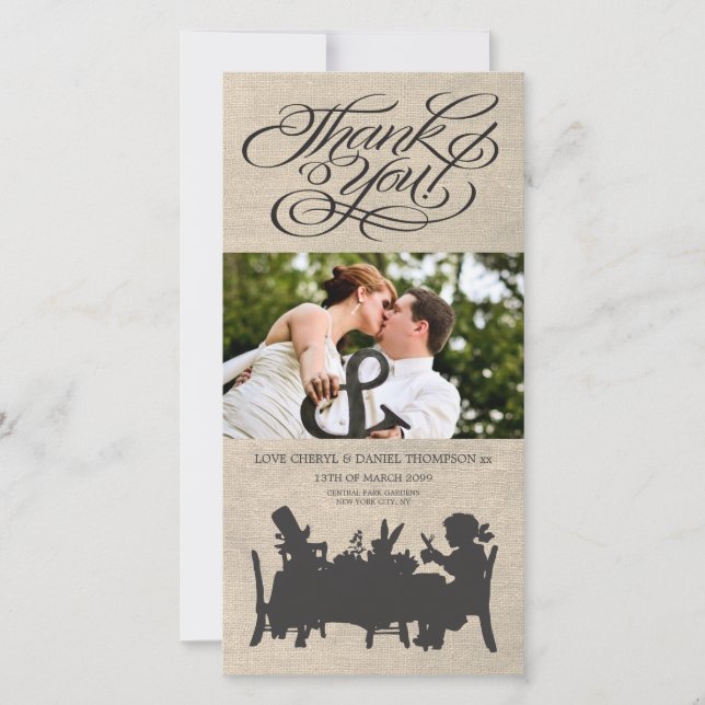 Cartão De Agradecimento Casamento de Alice no País das Maravilhas Obrigado (Frente)