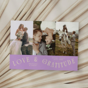 Cartão De Agradecimento Casamento de Amor & Gratidão Wisteria Multi Foto