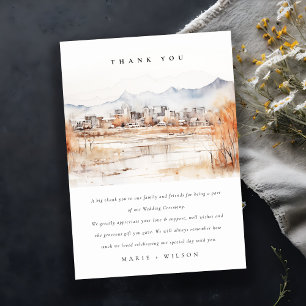 Cartão De Agradecimento Casamento de Aquarela de Utah, no lago de sal míni