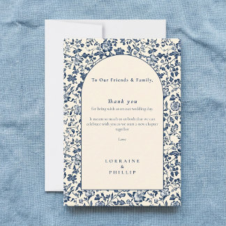 Cartão De Agradecimento Casamento de Arca Foral Botânica Elegante Obrigado
