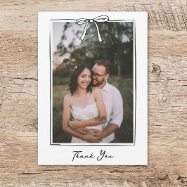 Cartão De Agradecimento Casamento de Arco com manuscrito branco