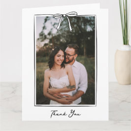 Cartão De Agradecimento Casamento de Arco com manuscrito branco