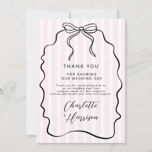 Cartão De Agradecimento Casamento de Arco Pinstripe Whimsical
