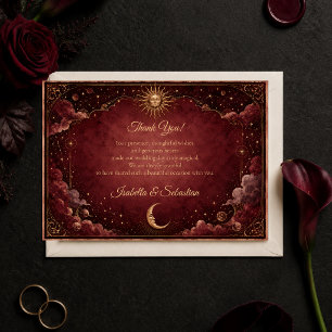 Cartão De Agradecimento Casamento de Astrologia Celestial Temperamental