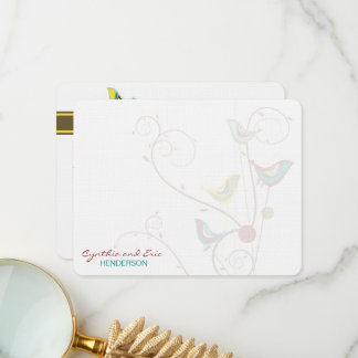 Cartão De Agradecimento Casamento de Aves de Verão Coloridas e Nadarias