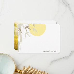 Cartão De Agradecimento Casamento de Bamboo Amarelo Oriental Obrigado