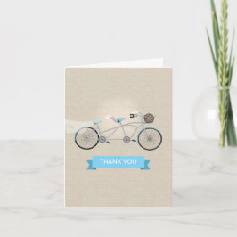 Cartão De Agradecimento Casamento De Bicicleta Tandem Obrigado