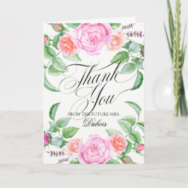 Cartão De Agradecimento Casamento De Brida Floral Botânica Personalizado O