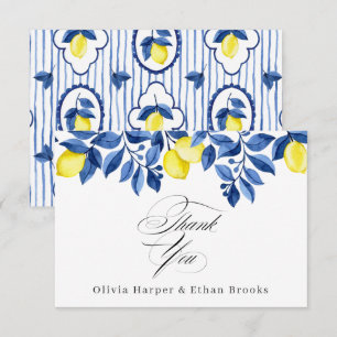 Cartão De Agradecimento Casamento de Brunch de Limão