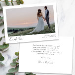 Cartão De Agradecimento Casamento de Caligrafia de Foto Minimalista<br><div class="desc">Um cartões de agradecimentos moderno com um roteiro elegante</div>