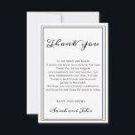 Cartão De Agradecimento Casamento de Caligrafia Simples Preta e Branca<br><div class="desc">Simples cartões de agradecimentos de casamento preto e branco.</div>