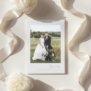 Cartão De Agradecimento Casamento de Casais de Foto Elegante