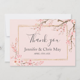 Cartão De Agradecimento Casamento de Cerejeira Obrigado