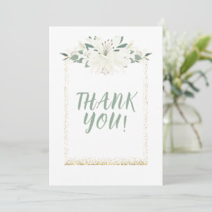 Cartão De Agradecimento Casamento de Charm Green Wildflower Elegante