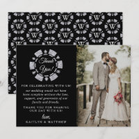 Casamento de Chip Casino de Silver Glitter Monogra